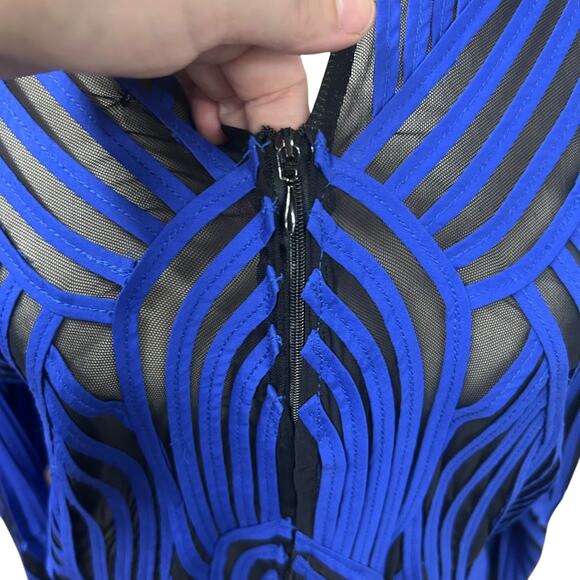 Statement‎ Glam Sheer Jacket Peck & Peck Collection Blue Black Size 10 - Picture 4 of 7